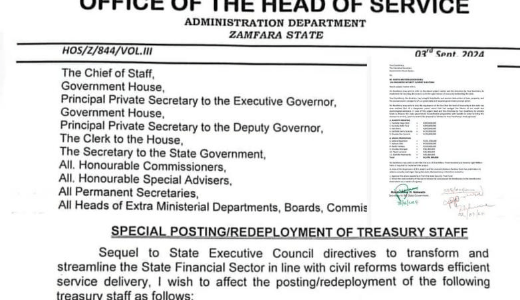 Zamfara Civil Service Reform after Leaked Memo on Terrorism Financing