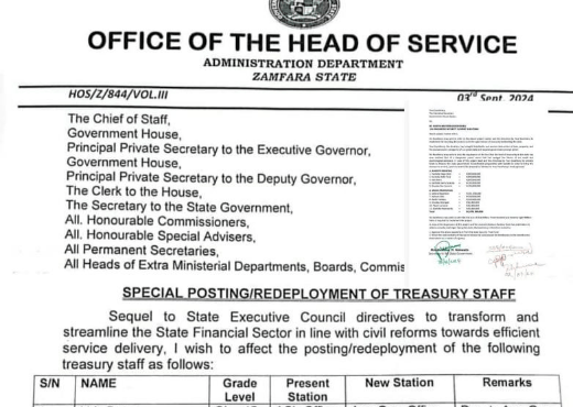 Zamfara Civil Service Reform after Leaked Memo on Terrorism Financing